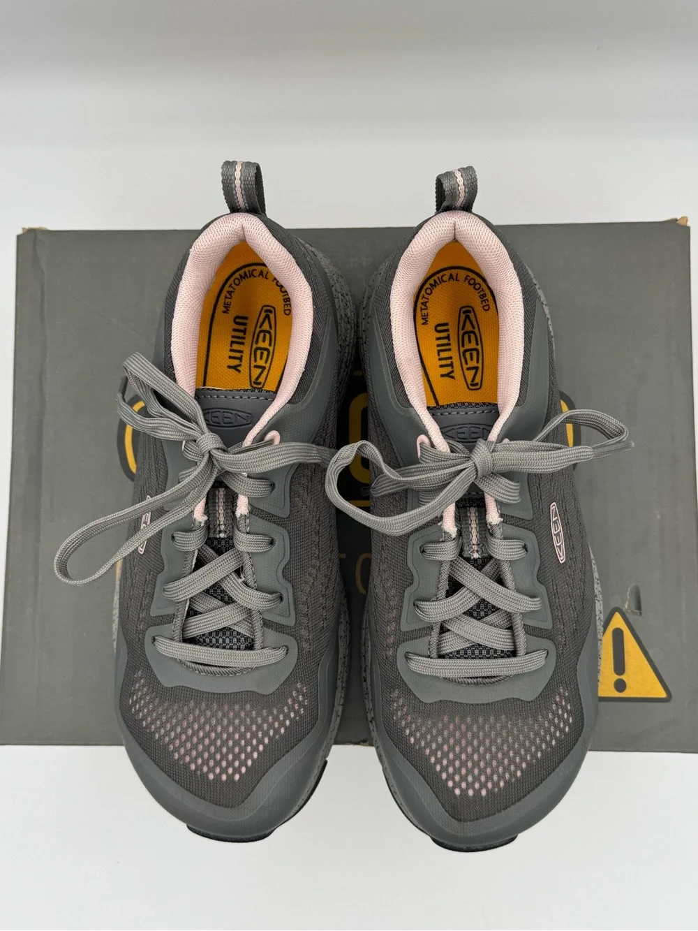 Keen Utility Sparta II Women’s Aluminum Toe Work Shoes- Steel Grey/Peach Whip